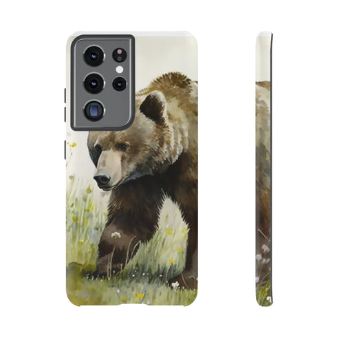 Grizzly Bear in a Field - Impact Resistant Phone Case Samsung Galaxy S21 Ultra Matte